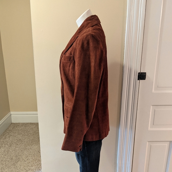 Vintage Berman's reddish brown leather blazer. - Picture 3 of 10
